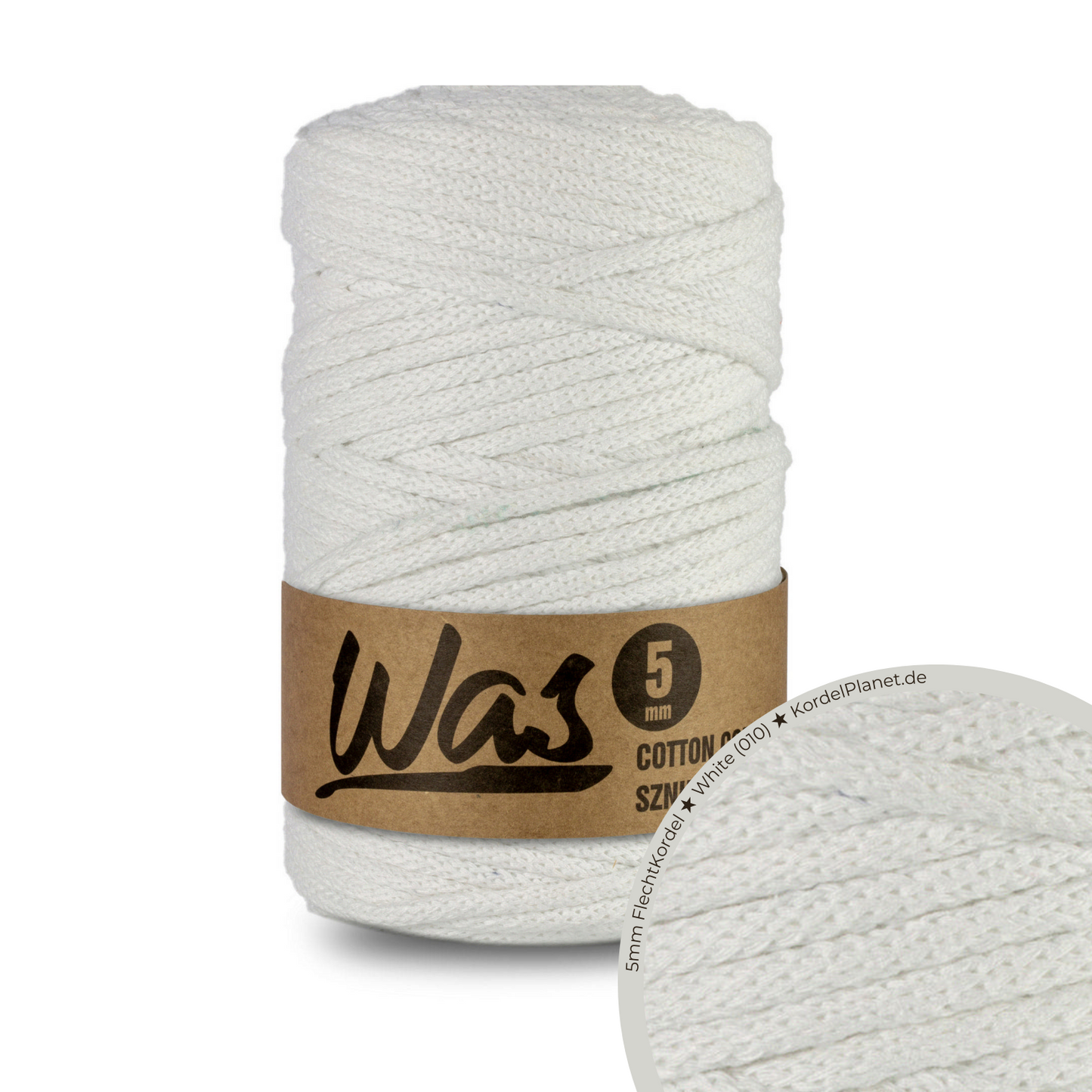 WAS Flechtkordel White (010) Ø 5 mm