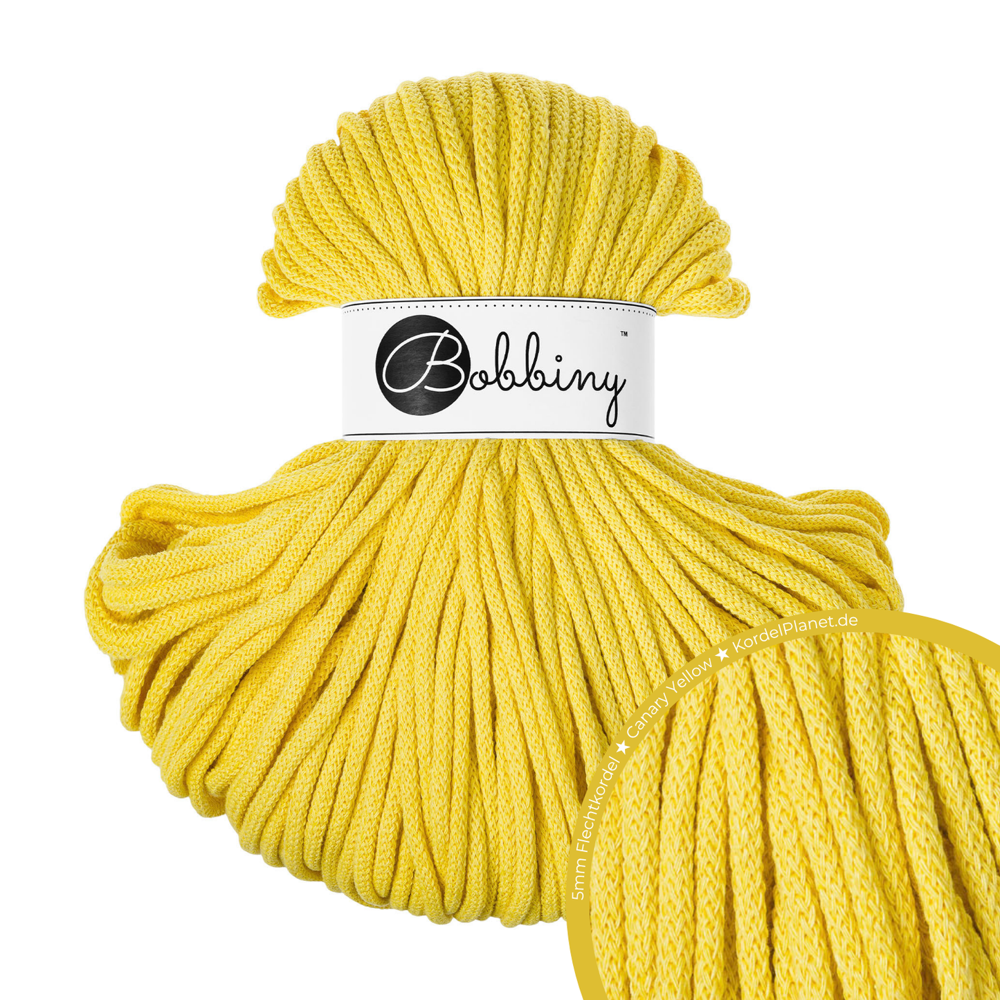 Bobbiny Flechtkordel Canary Yellow Ø 5 mm
