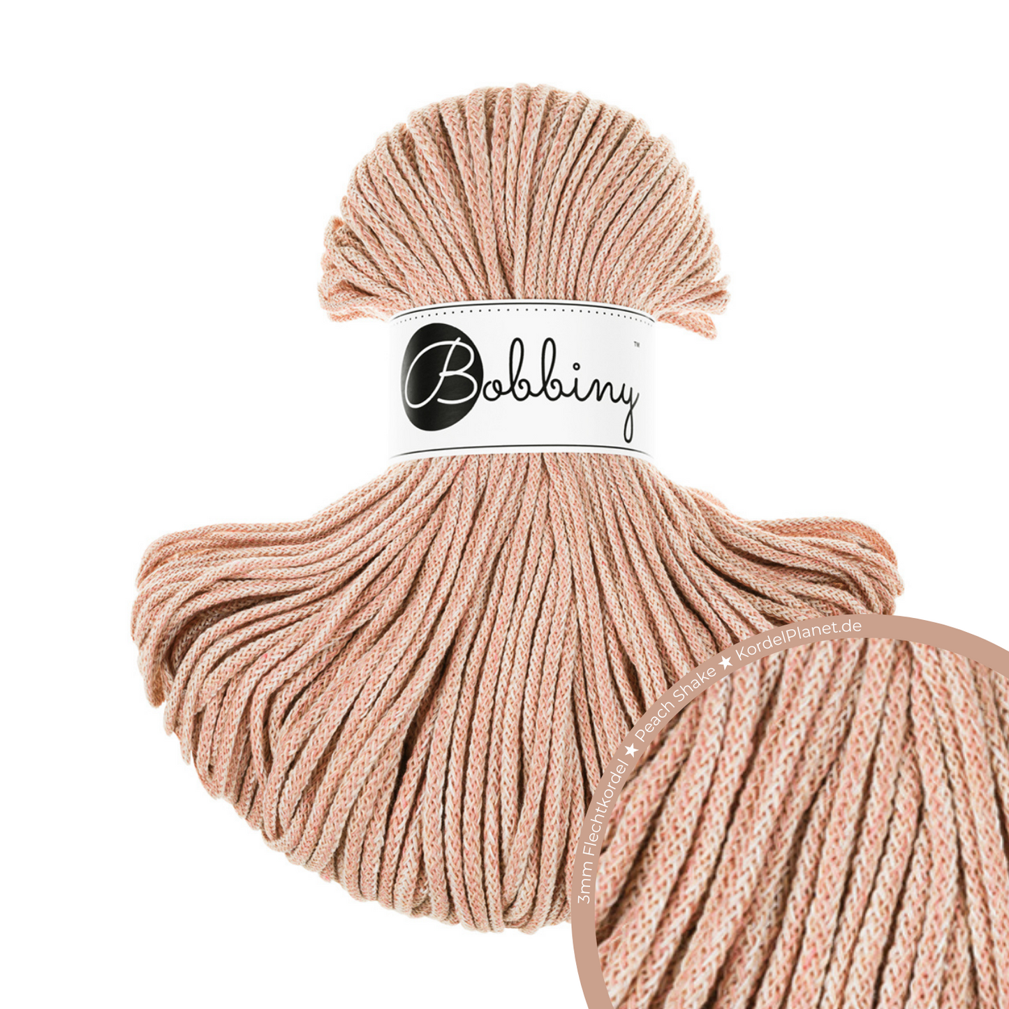 Bobbiny Flechtkordel Peach Shake Ø 3 mm