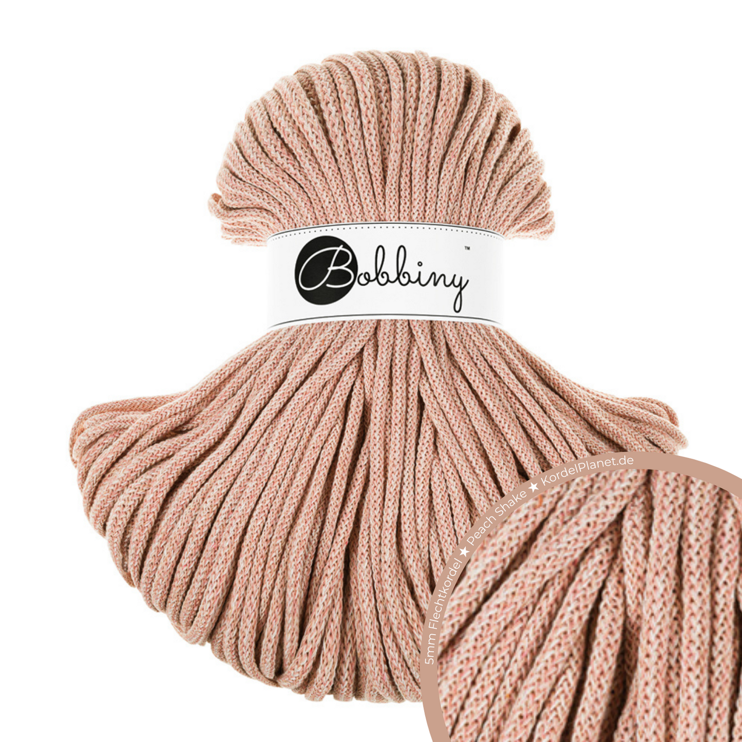 Bobbiny Flechtkordel Peach Shake Ø 5 mm