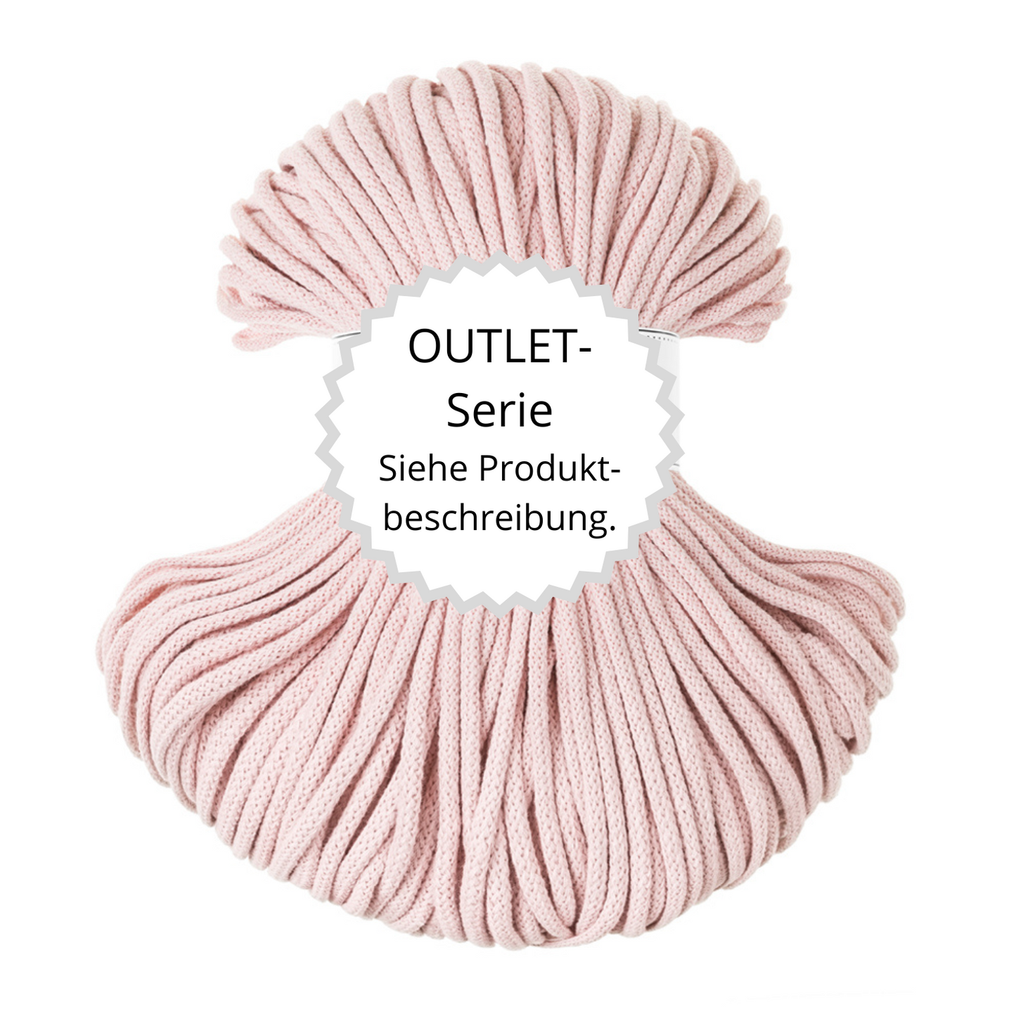 OUTLET Flechtkordel Pastel Pink Ø 5 mm