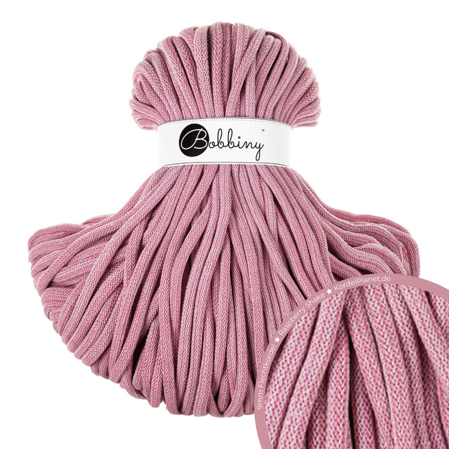 Bobbiny Flechtkordel Raspberry Shake Ø 9 mm