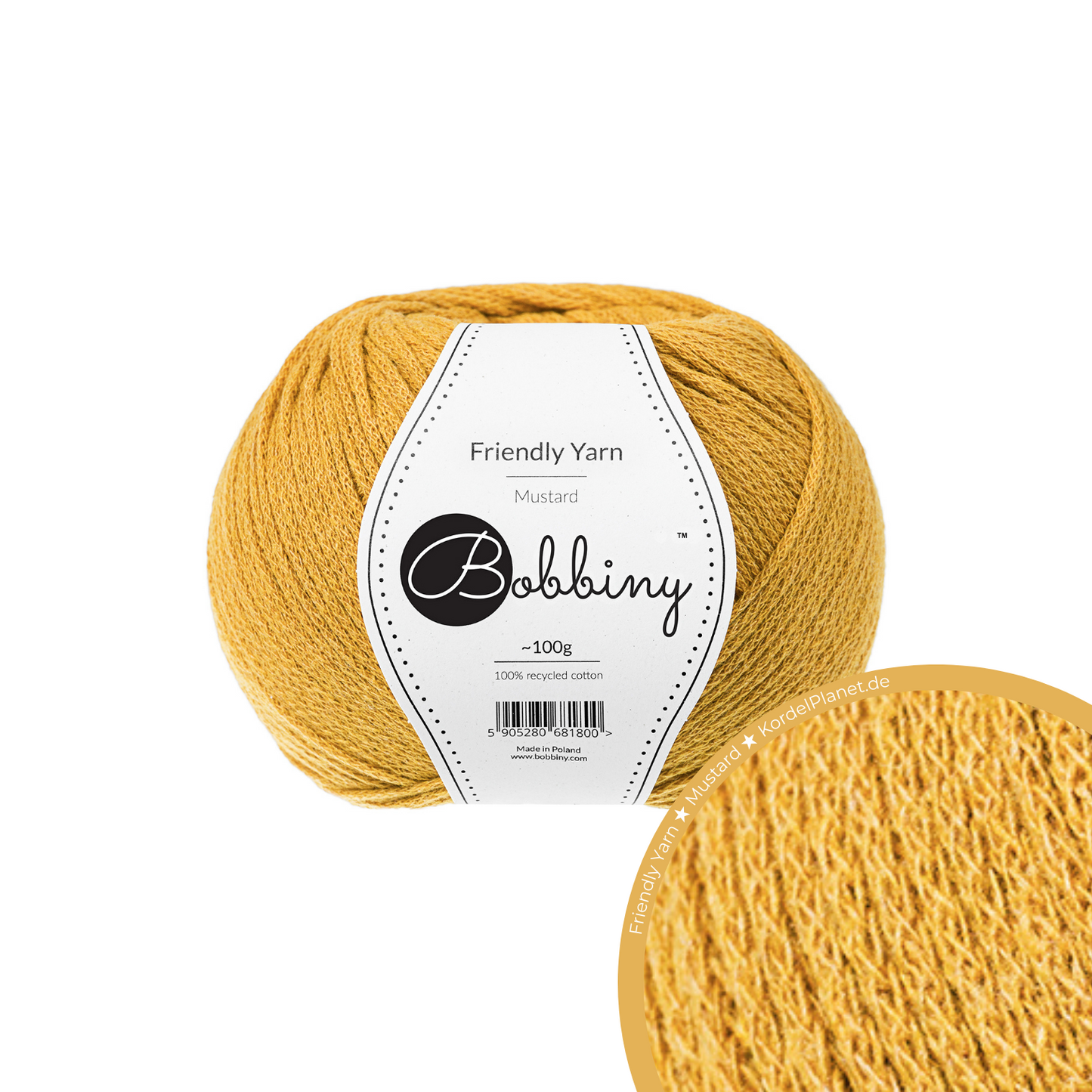 Bobbiny Garn "Friendly Yarn" - Mustard - 200m (100g)