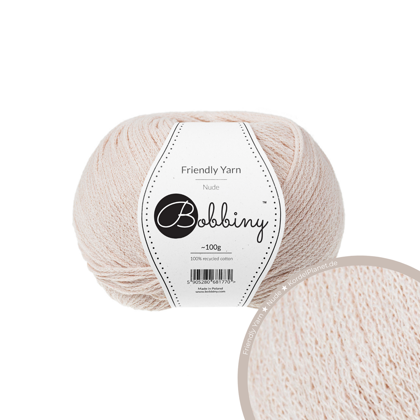 Bobbiny Garn "Friendly Yarn" - Nude - 200m (100g)