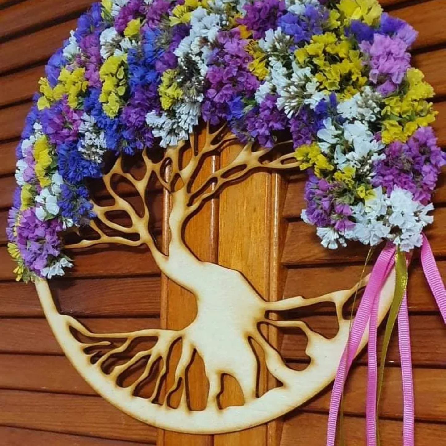 Baum des Lebens auf Holz rund Ø 50 cm (groß)