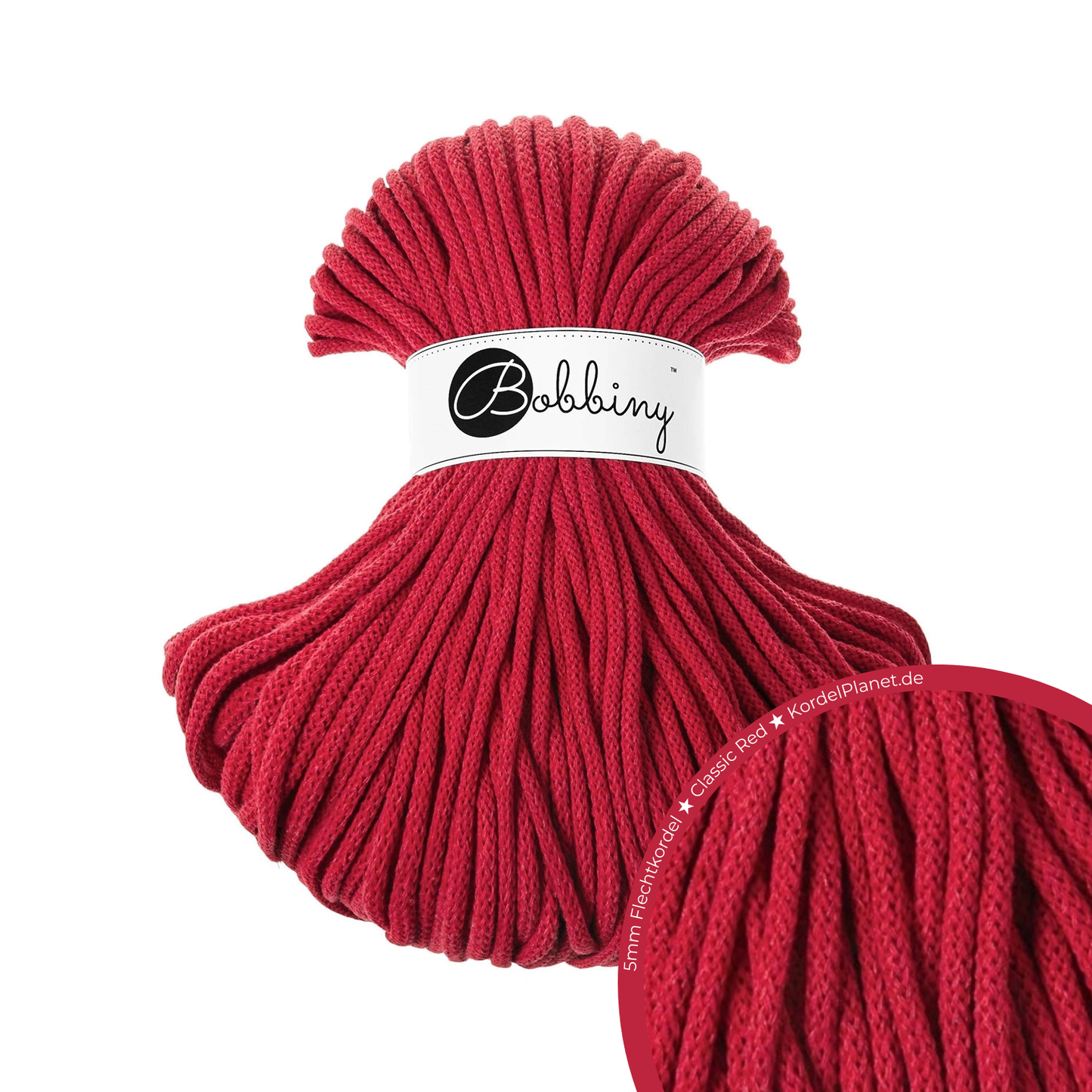 Bobbiny Flechtkordel Classic Red Ø 5 mm