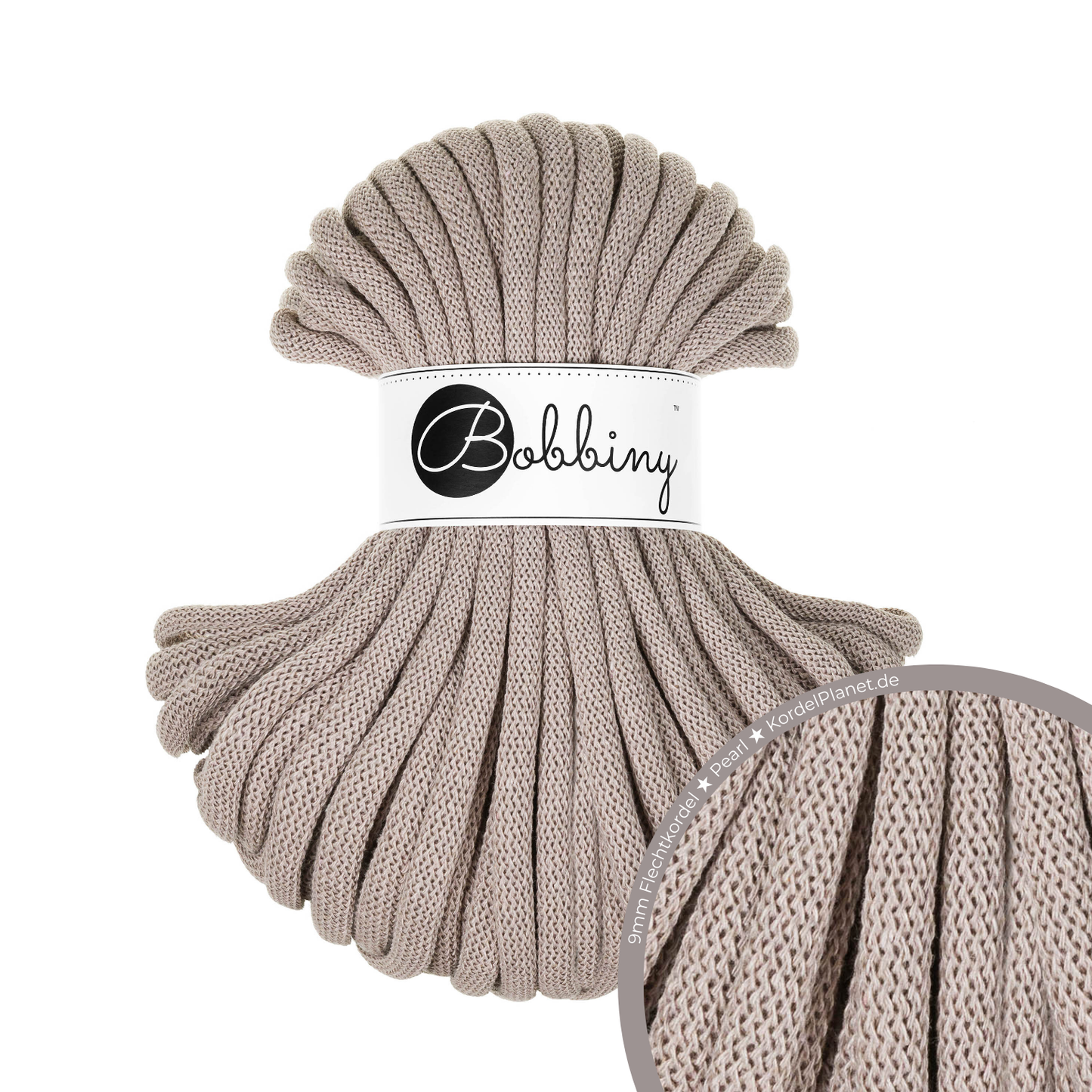 30 Meter - Bobbiny Flechtkordeln Pearl Ø 9 mm