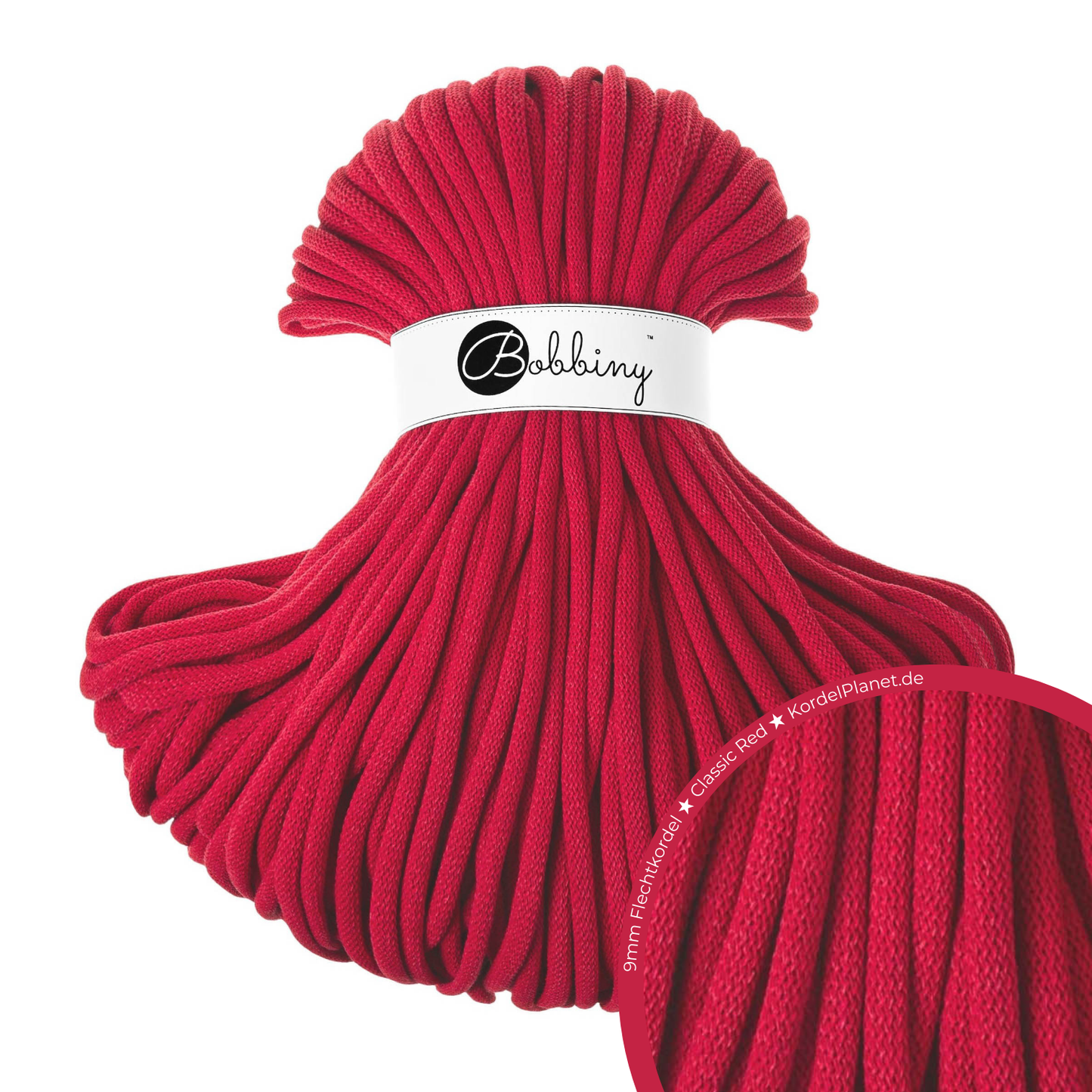 Bobbiny Flechtkordel Classic Red Ø 9 mm