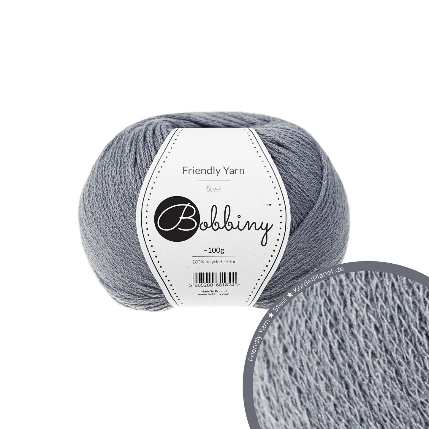 Bobbiny Garn "Friendly Yarn" - Steel - 200m (100g)