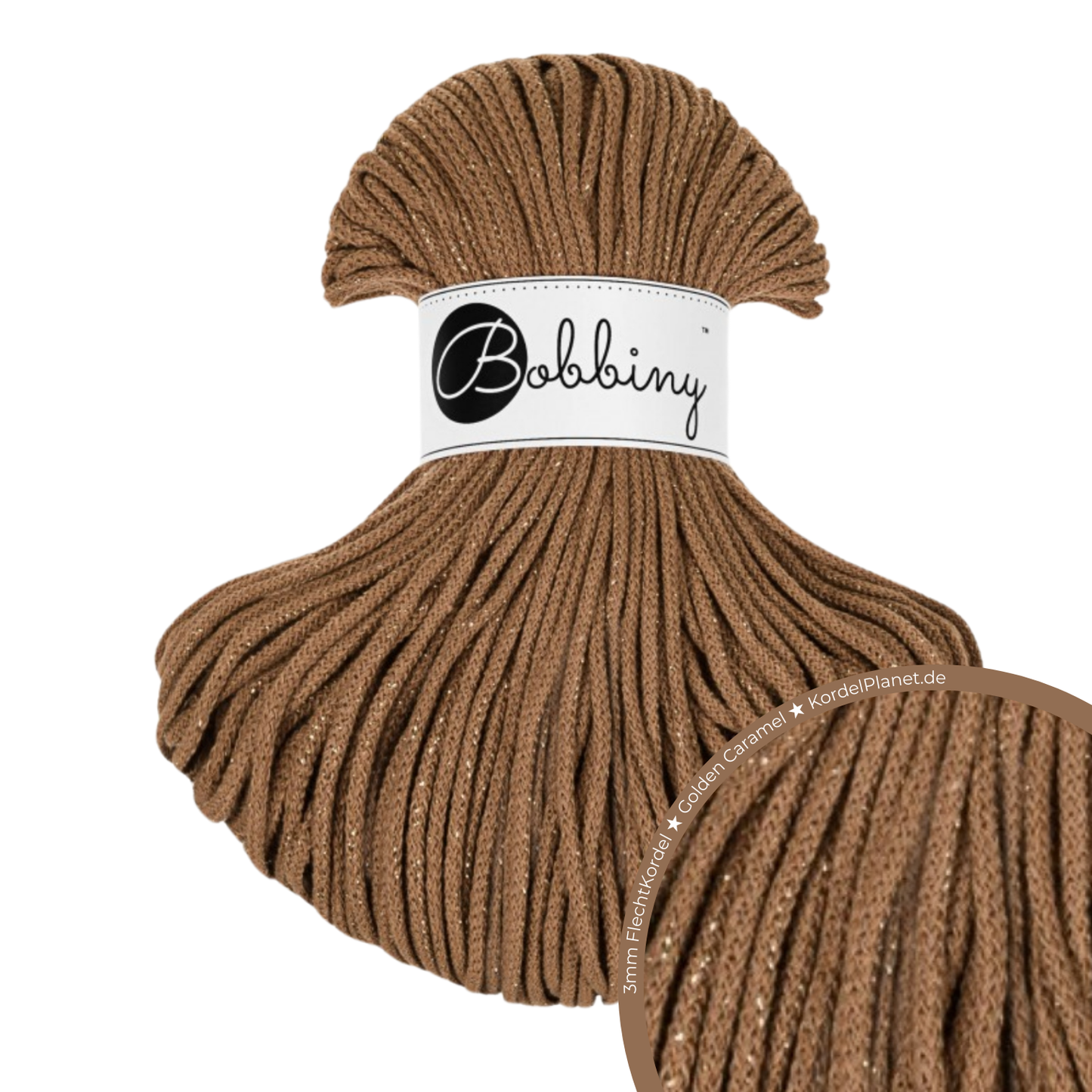 Bobbiny Flechtkordel Golden Caramel Ø 3 mm