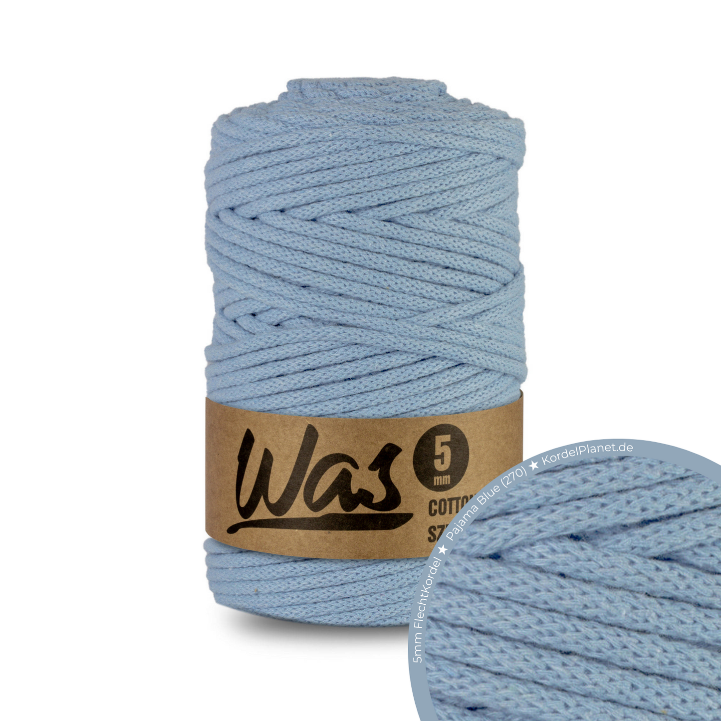 WAS Flechtkordel Pajama Blue (270) Ø 5 mm