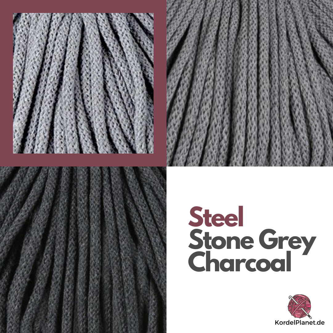 Bobbiny Flechtkordel Stone Grey Ø 5 mm