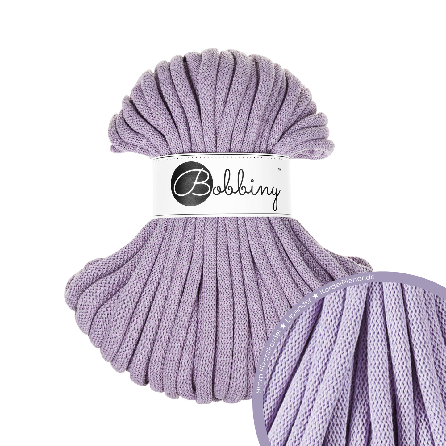 30 Meter - Bobbiny Flechtkordeln Lavender Ø 9 mm