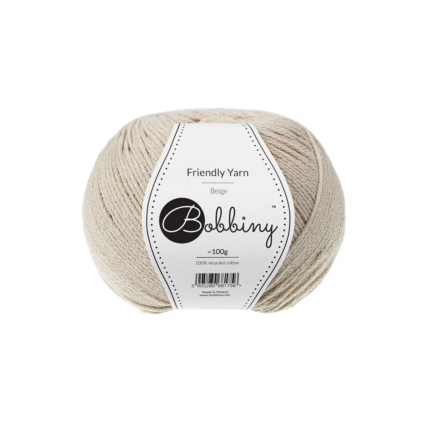 Bobbiny Garn "Friendly Yarn" - Beige - 200m (100g)