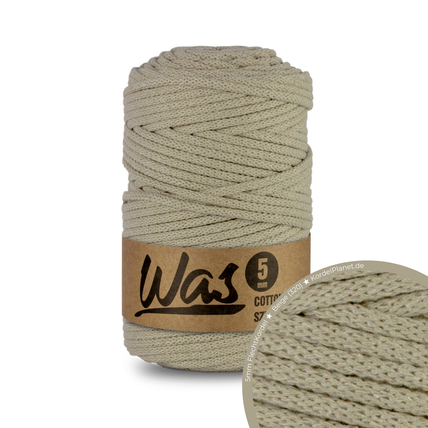 WAS Flechtkordel Beige (320) Ø 5 mm