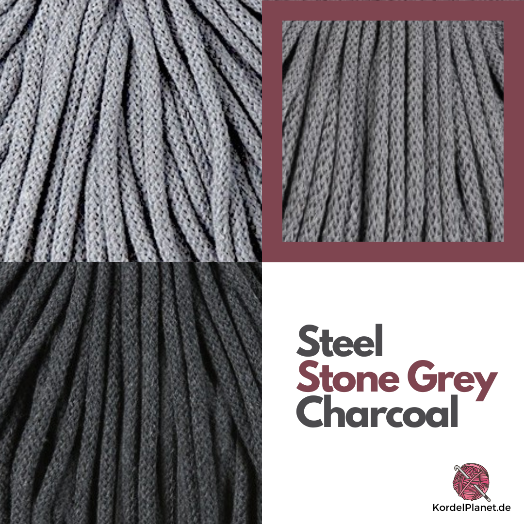 Bobbiny Flechtkordel Stone Grey Ø 5 mm