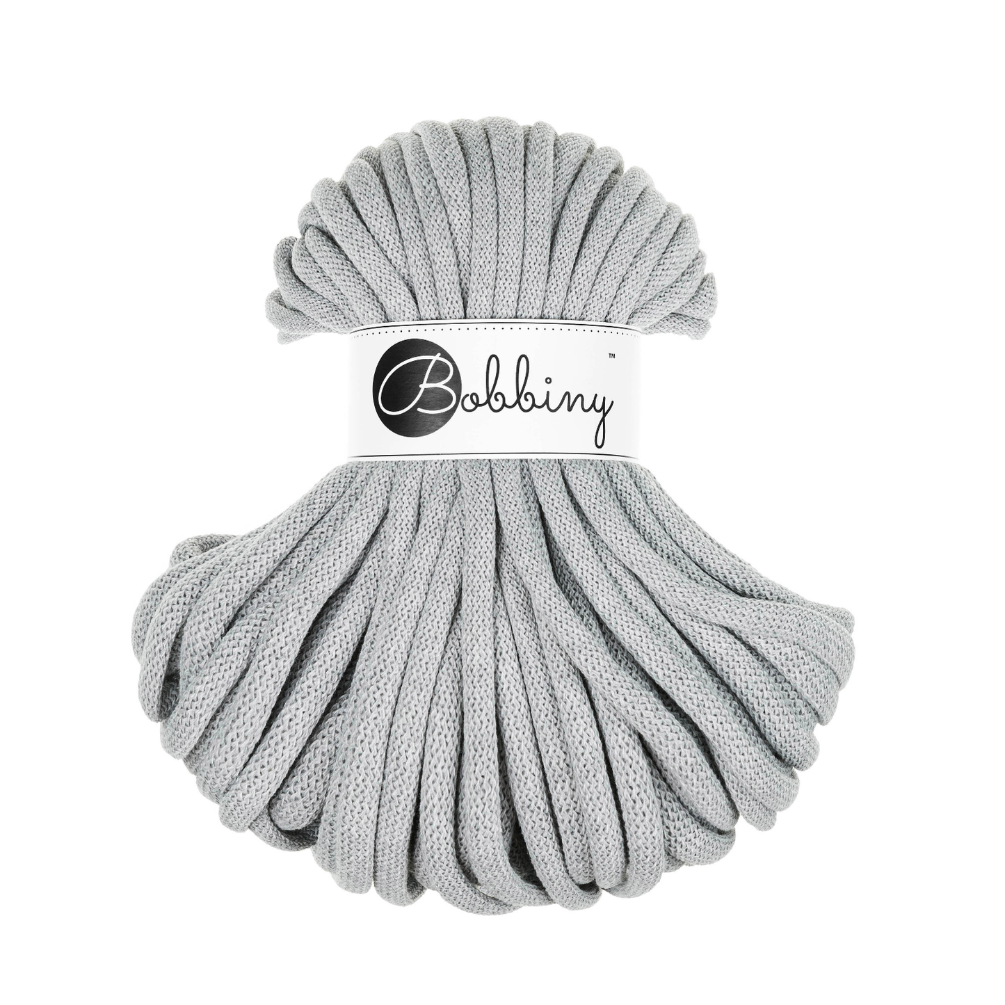 30 Meter - Bobbiny Flechtkordeln Light Grey Ø 9 mm