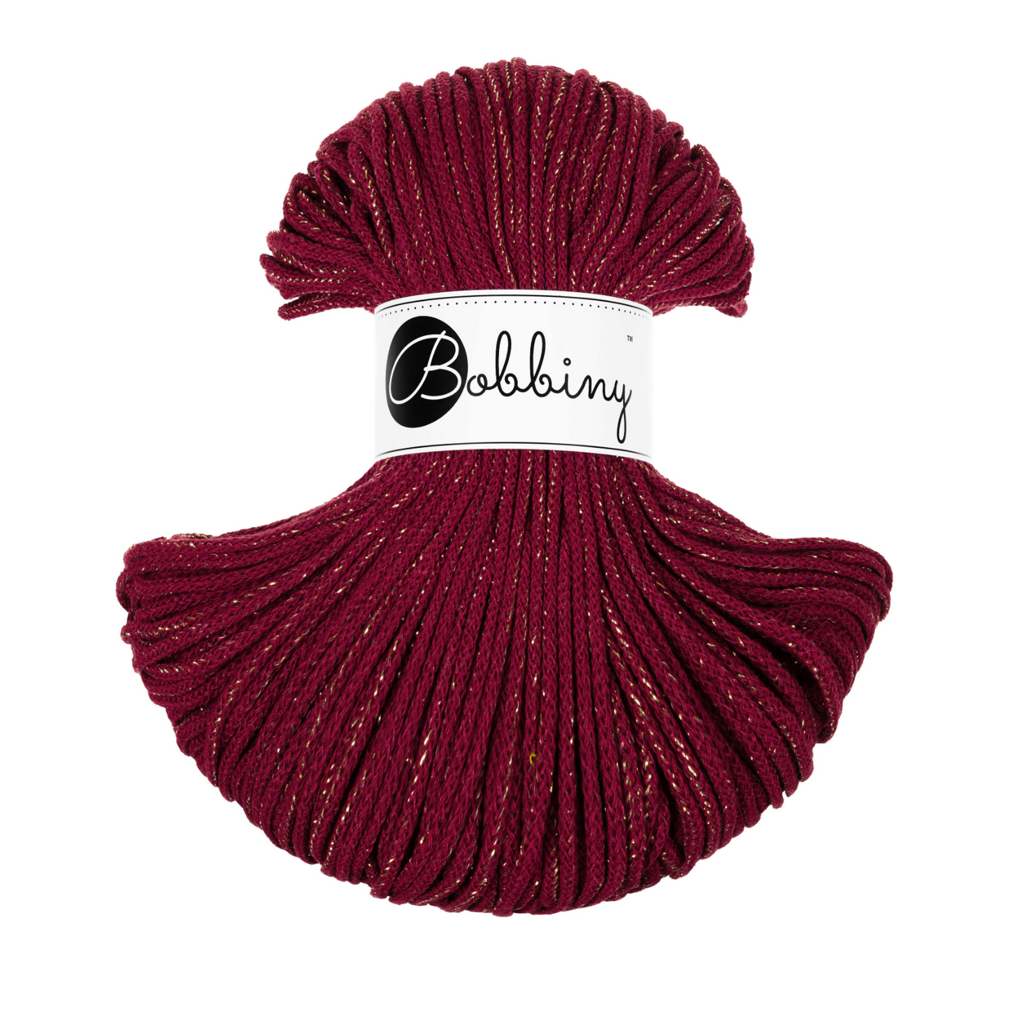 Bobbiny Flechtkordel Golden Wine Red Ø 3 mm