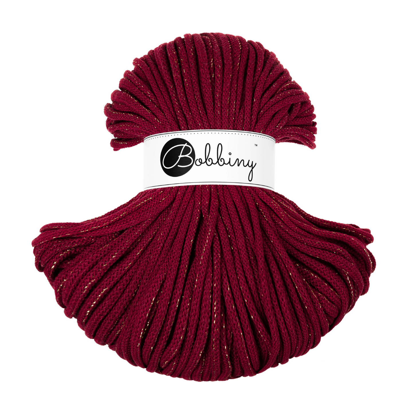 Bobbiny Flechtkordel Golden Wine Red Ø 5 mm