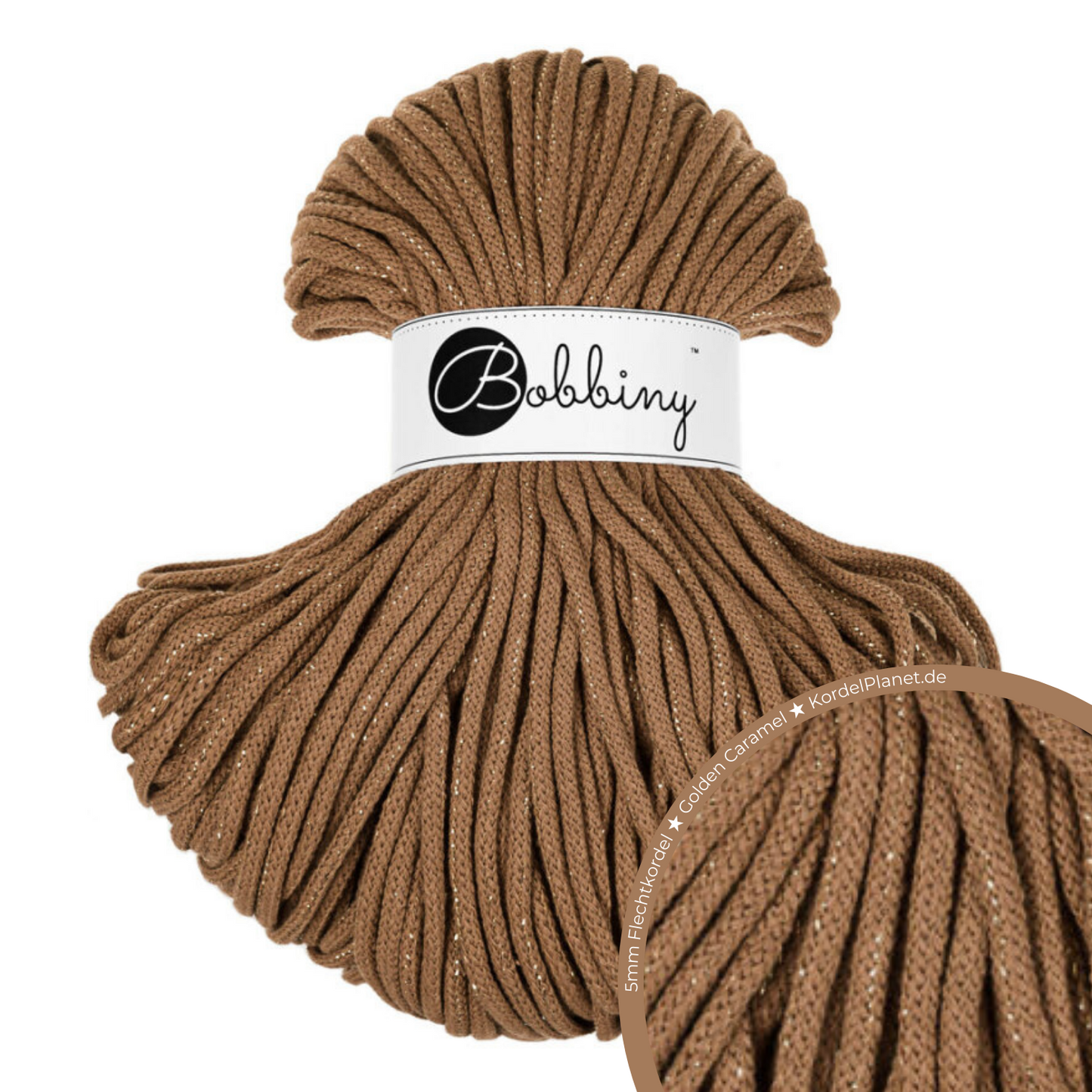 Bobbiny Flechtkordel Golden Caramel Ø 5 mm