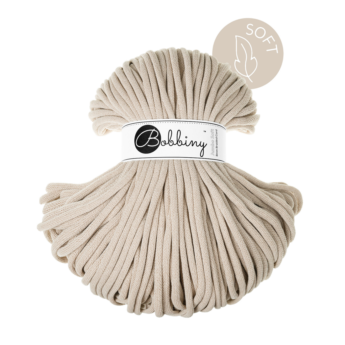 Bobbiny Flechtkordel Beige Ø 8 mm (Jumbo Soft)