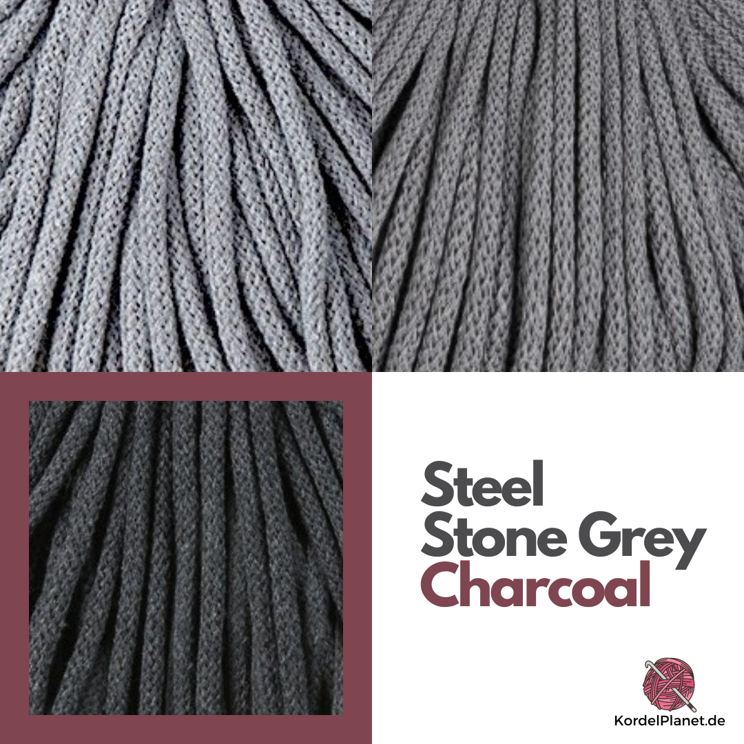 Bobbiny Flechtkordel Stone Grey Ø 9 mm