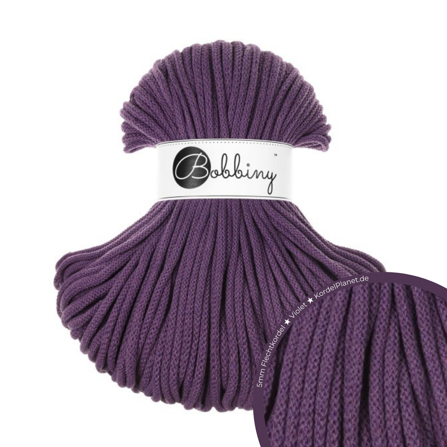 Bobbiny Flechtkordel Violet Ø 5 mm