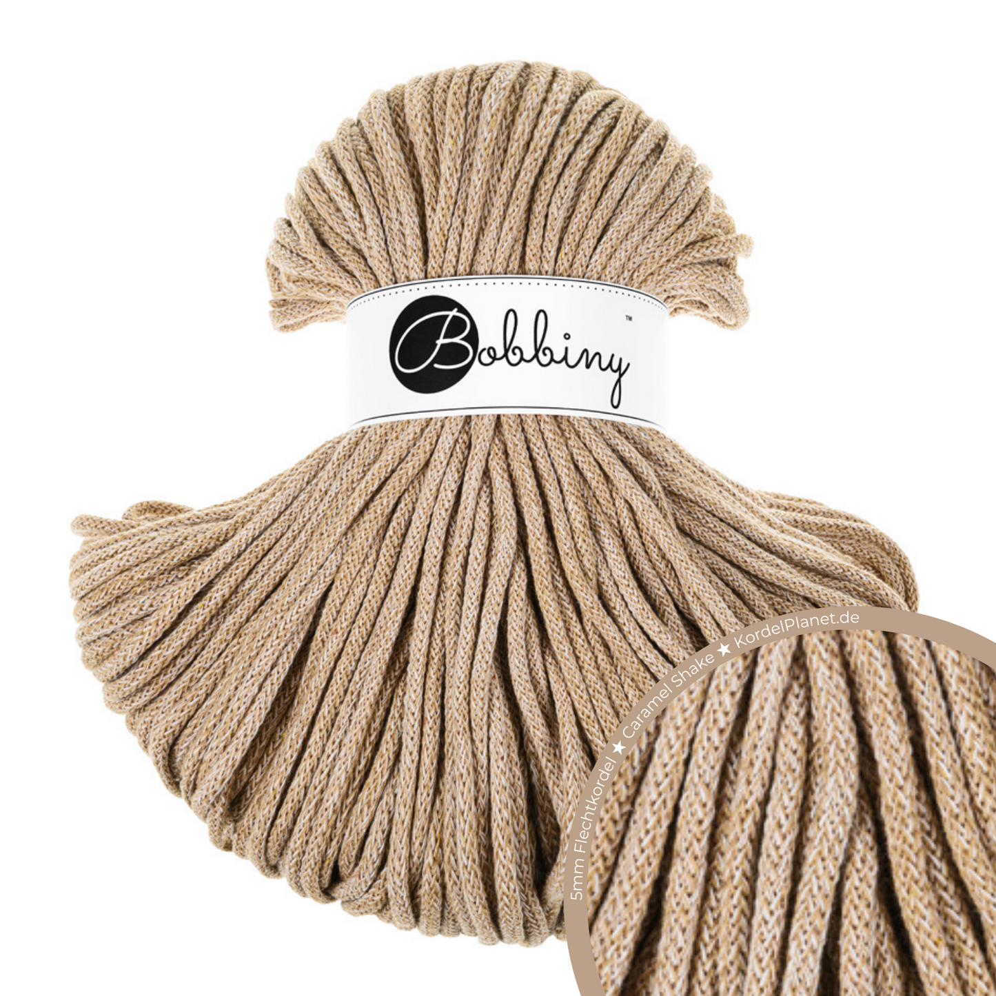 Bobbiny Flechtkordel Caramel Shake Ø 5 mm