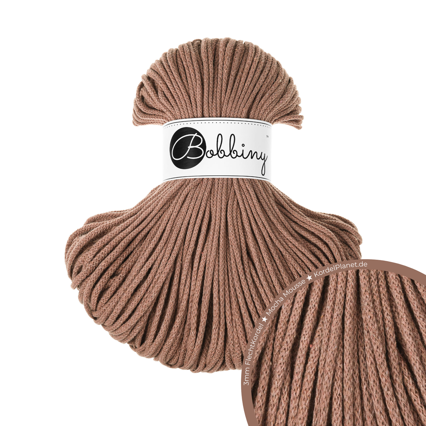 Bobbiny Flechtkordel Mocha Mousse Ø 3 mm