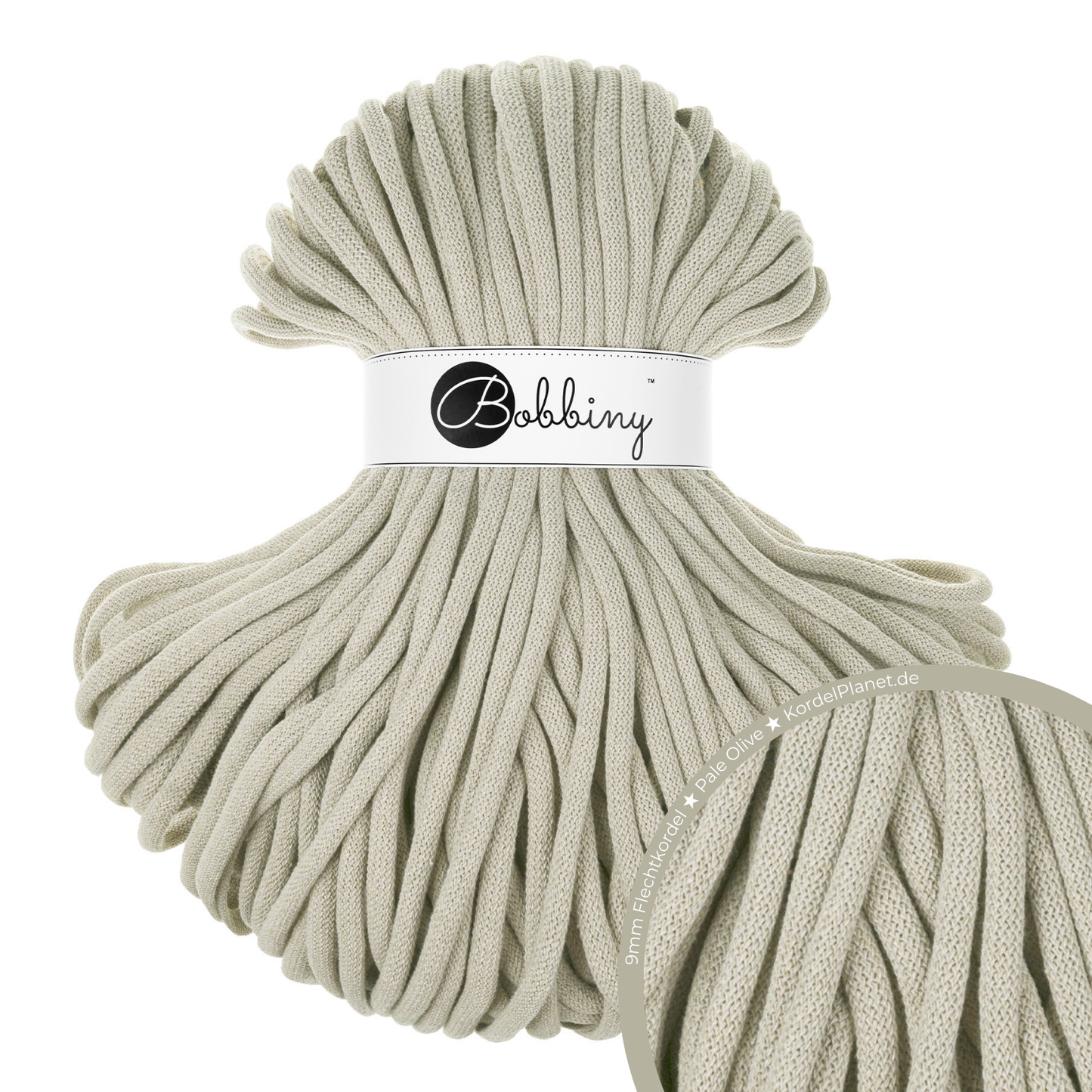 Bobbiny Flechtkordel Pale Olive Ø 9 mm