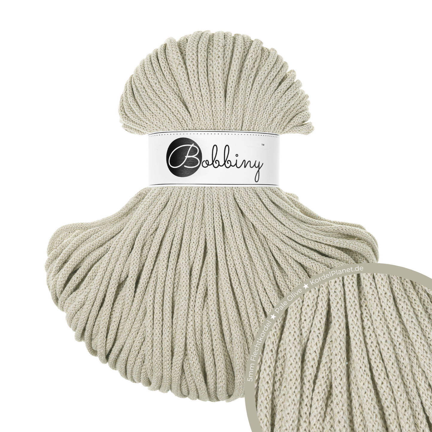Bobbiny Flechtkordel Pale Olive Ø 5 mm