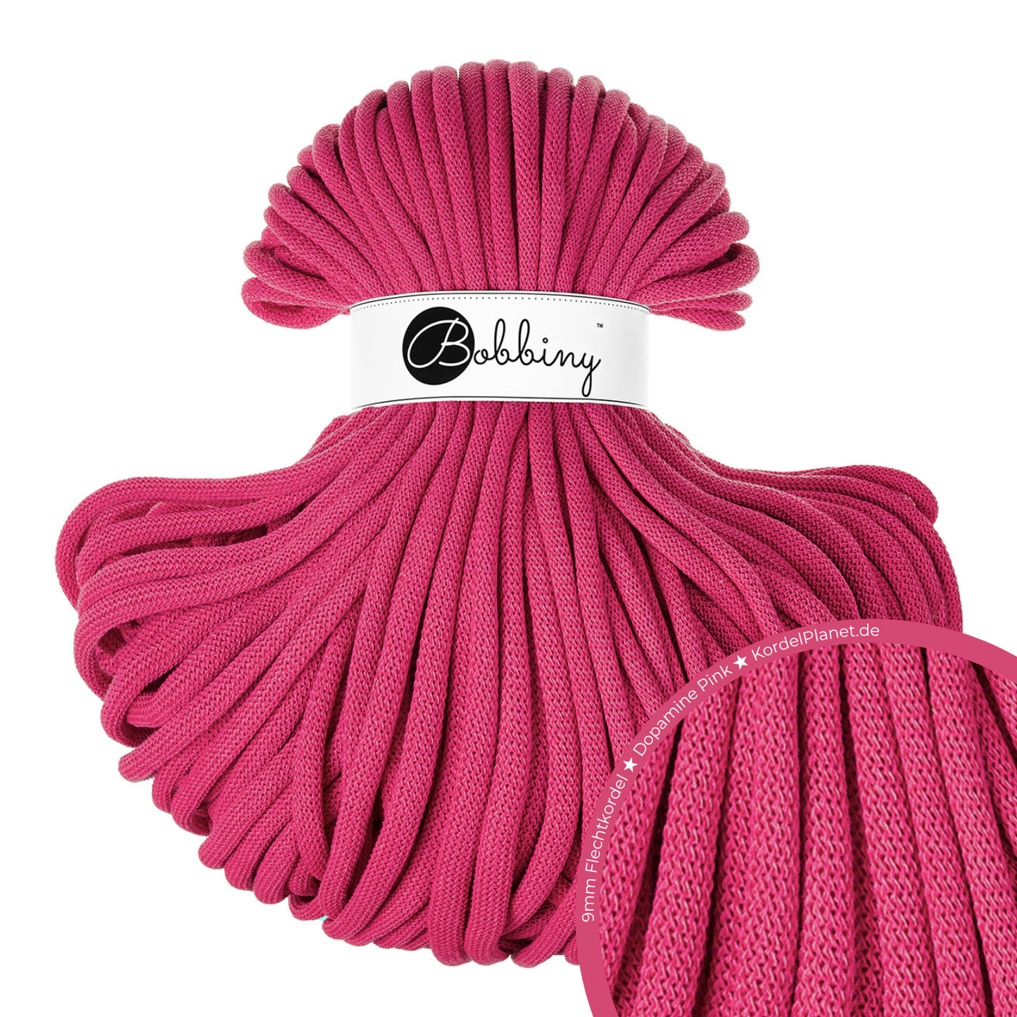 Bobbiny Flechtkordel Dopamine Pink Ø 9 mm