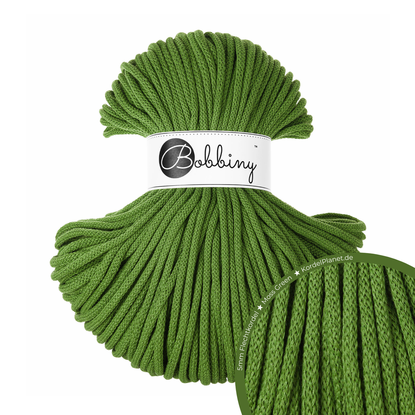 Bobbiny Flechtkordel Moss Green Ø 5 mm