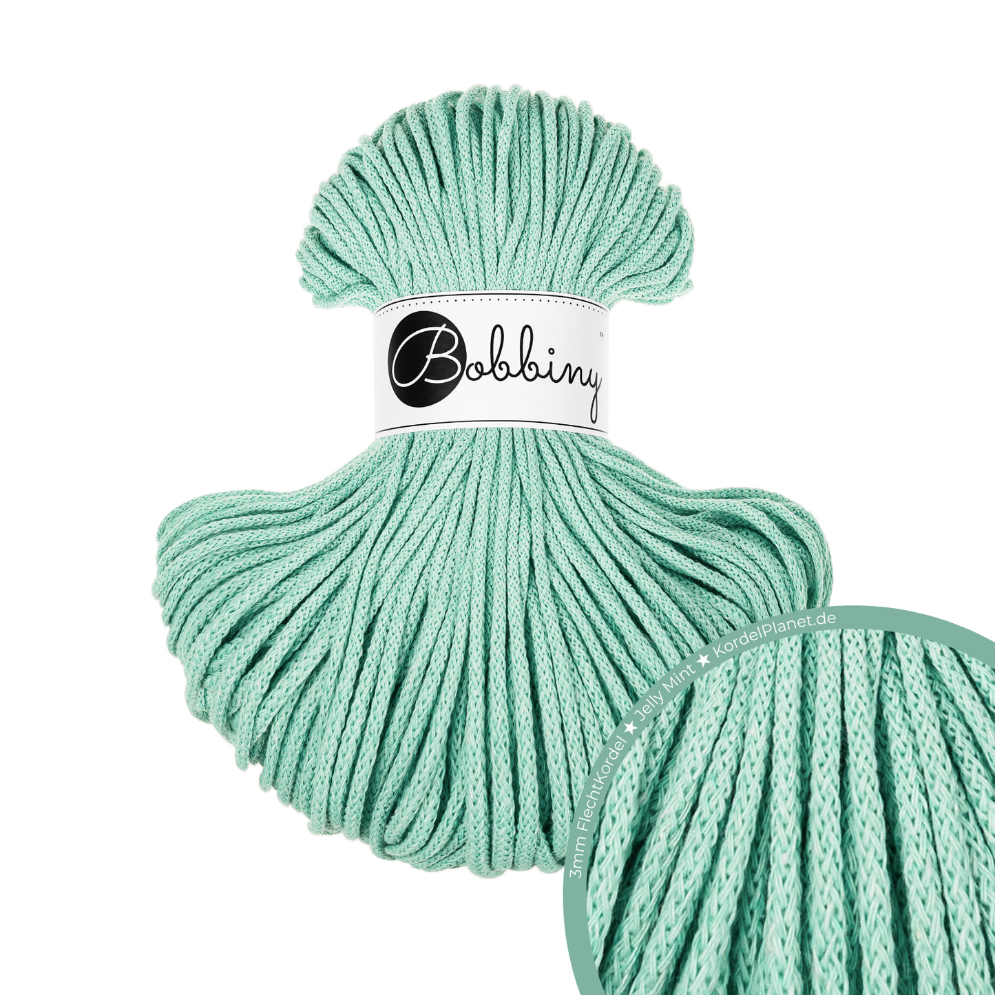 Bobbiny Flechtkordel Jelly Mint Ø 3 mm
