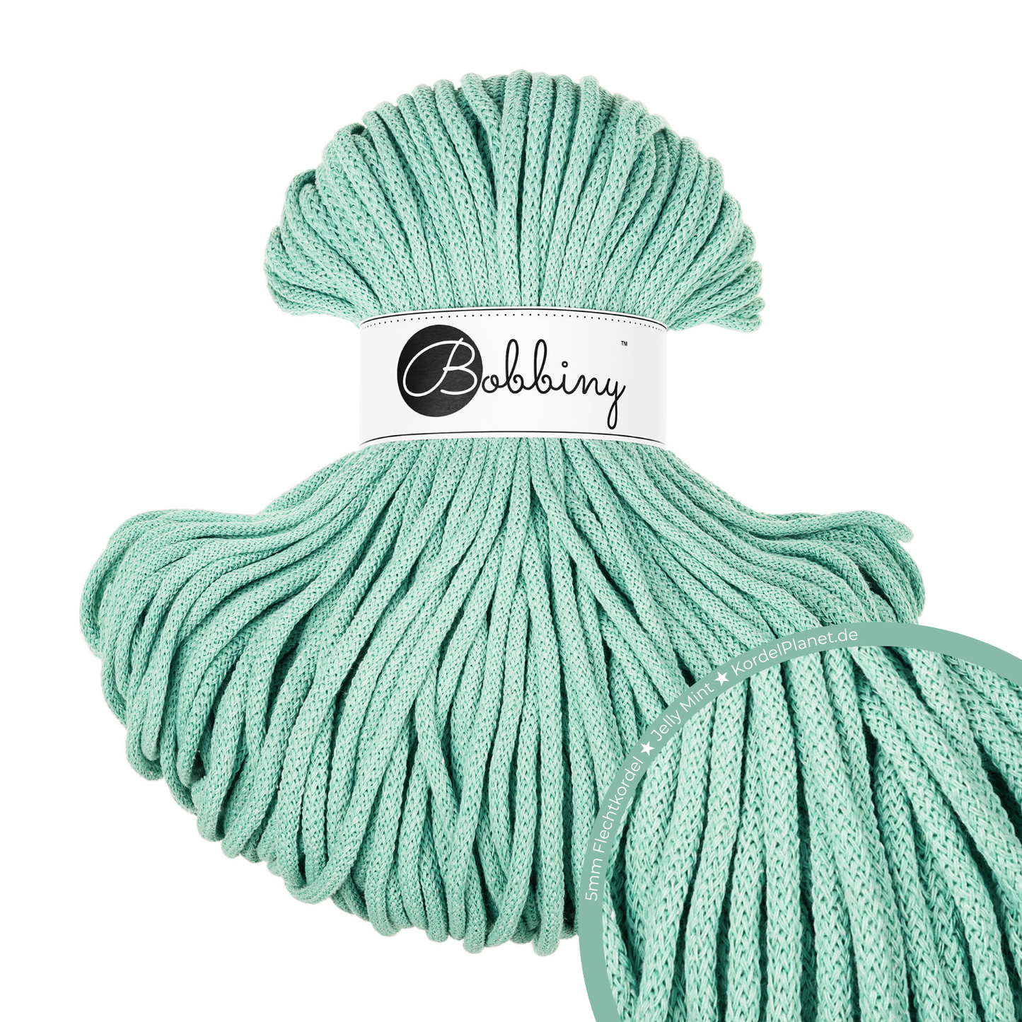 Bobbiny Flechtkordel Jelly Mint Ø 5 mm