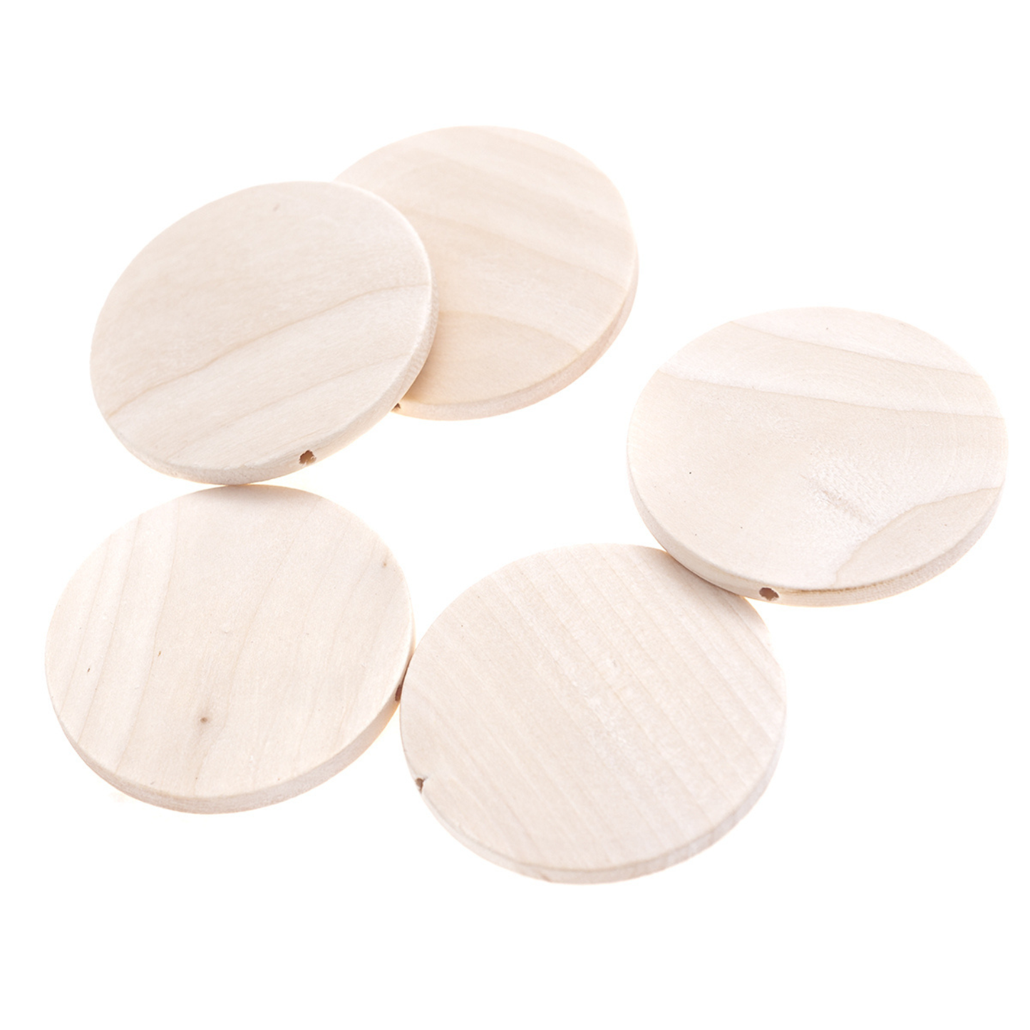 Scheibenperlen aus Holz Ø 50 mm - flache Perlen für Makramee & DIY