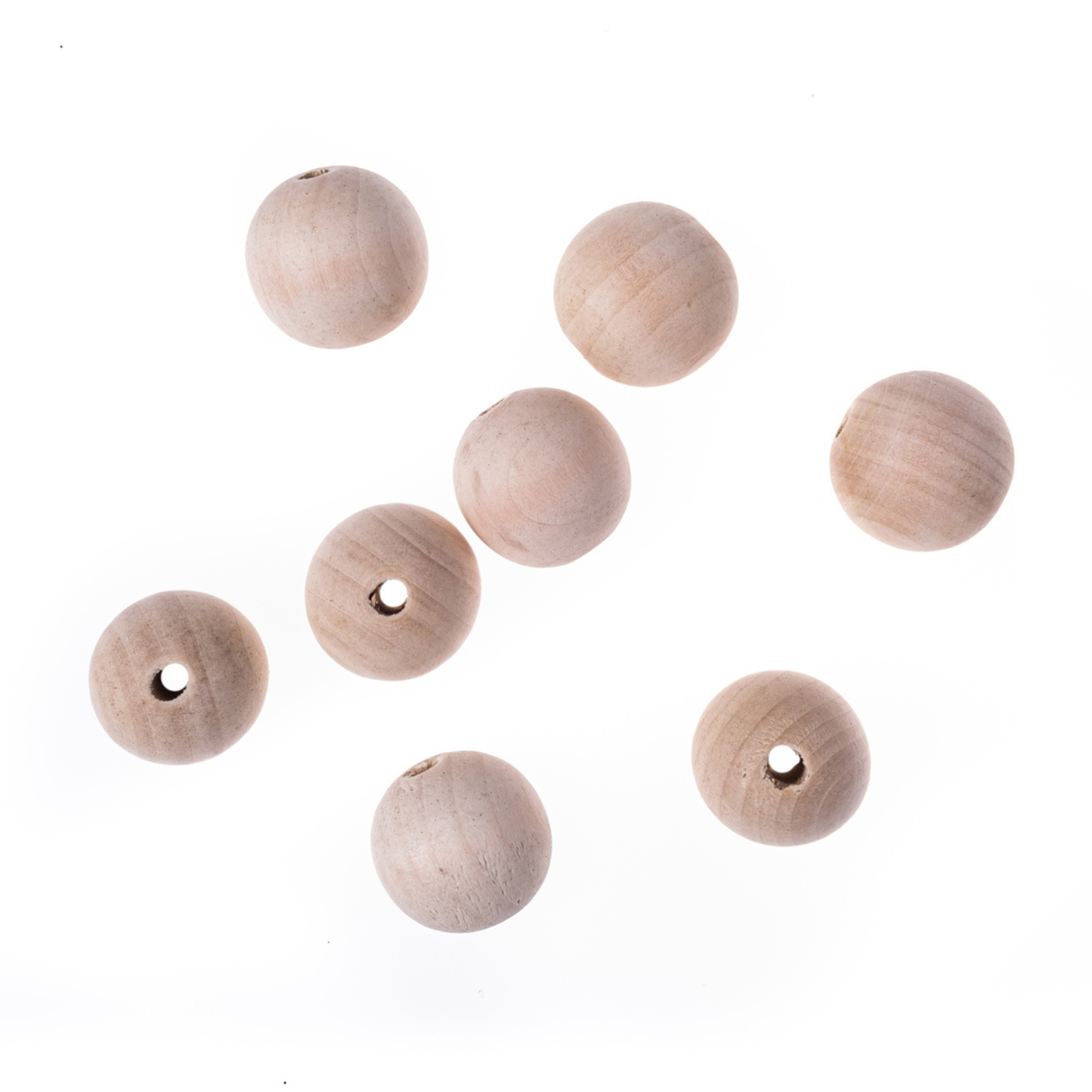 Holzperlen natur Ø 30 mm - 8 Stück große Holzkugeln für Makramee & DIY