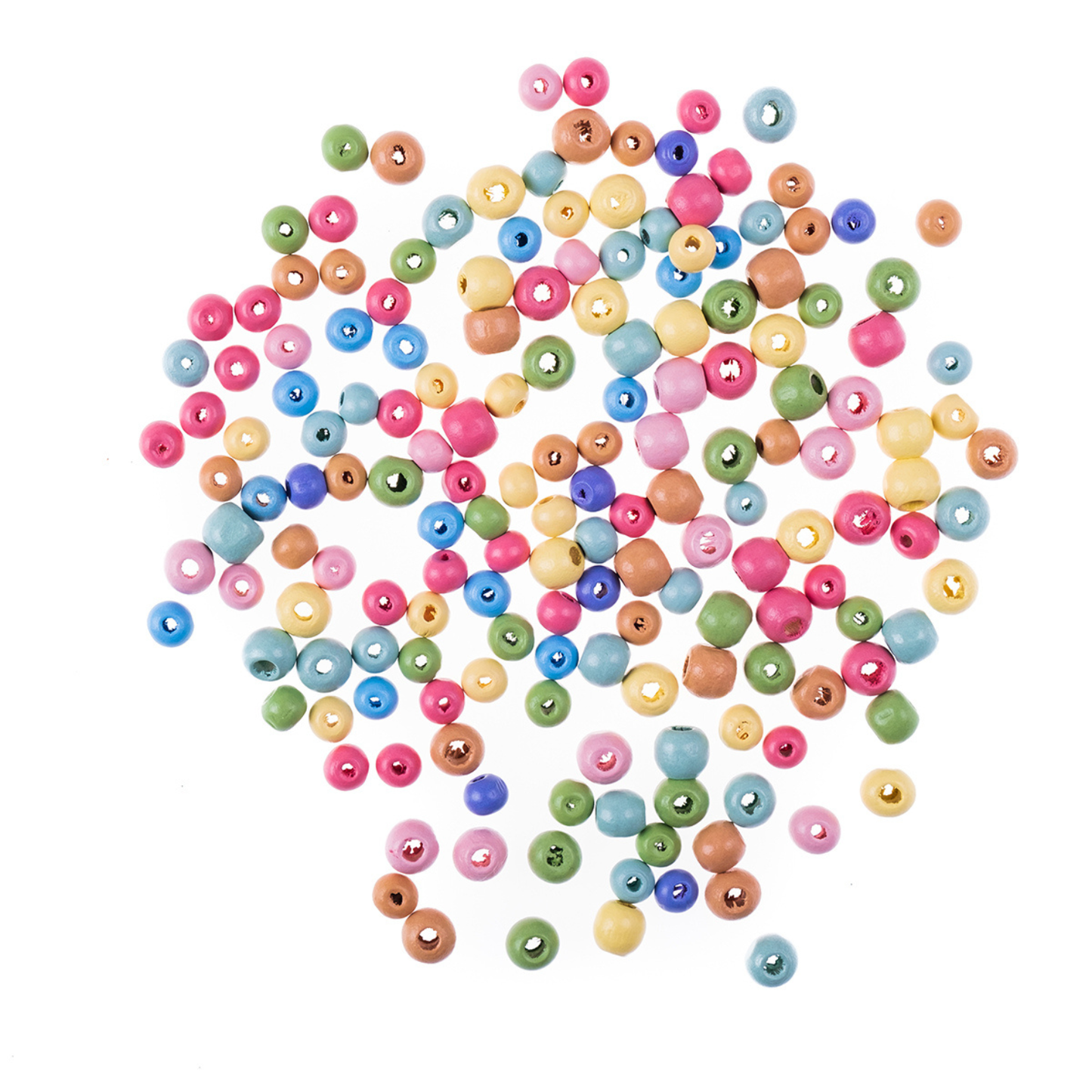 Regenbogen Holzperlen Set 8 & 10 mm - bunte Holzkugeln für DIY