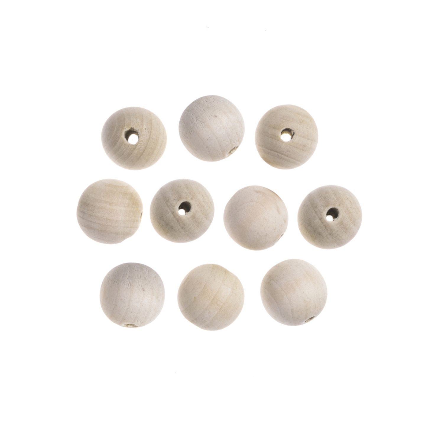 Holzperlen natur Ø 25 mm - 10 Stück Holzkugeln für Makramee-Engel & DIY