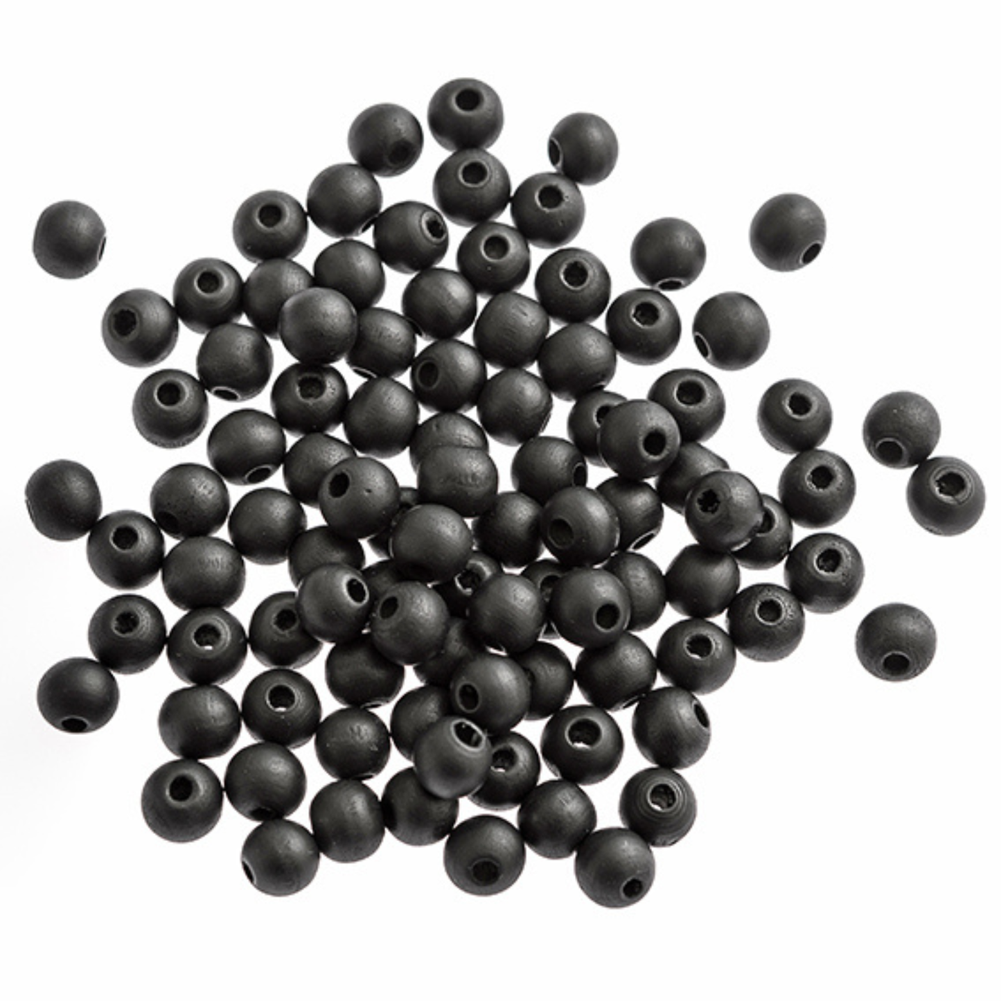 Holzperlen matt schwarz Ø 10 mm - Holzkugeln für Schmuck & Makramee