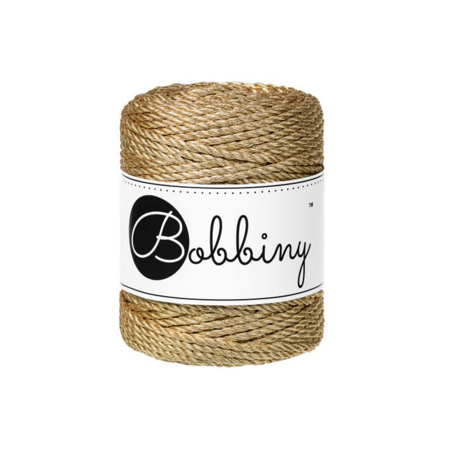 Bobbiny 3PLY Makramee-Kordeln - Satin Gold Ø 3 mm 50m