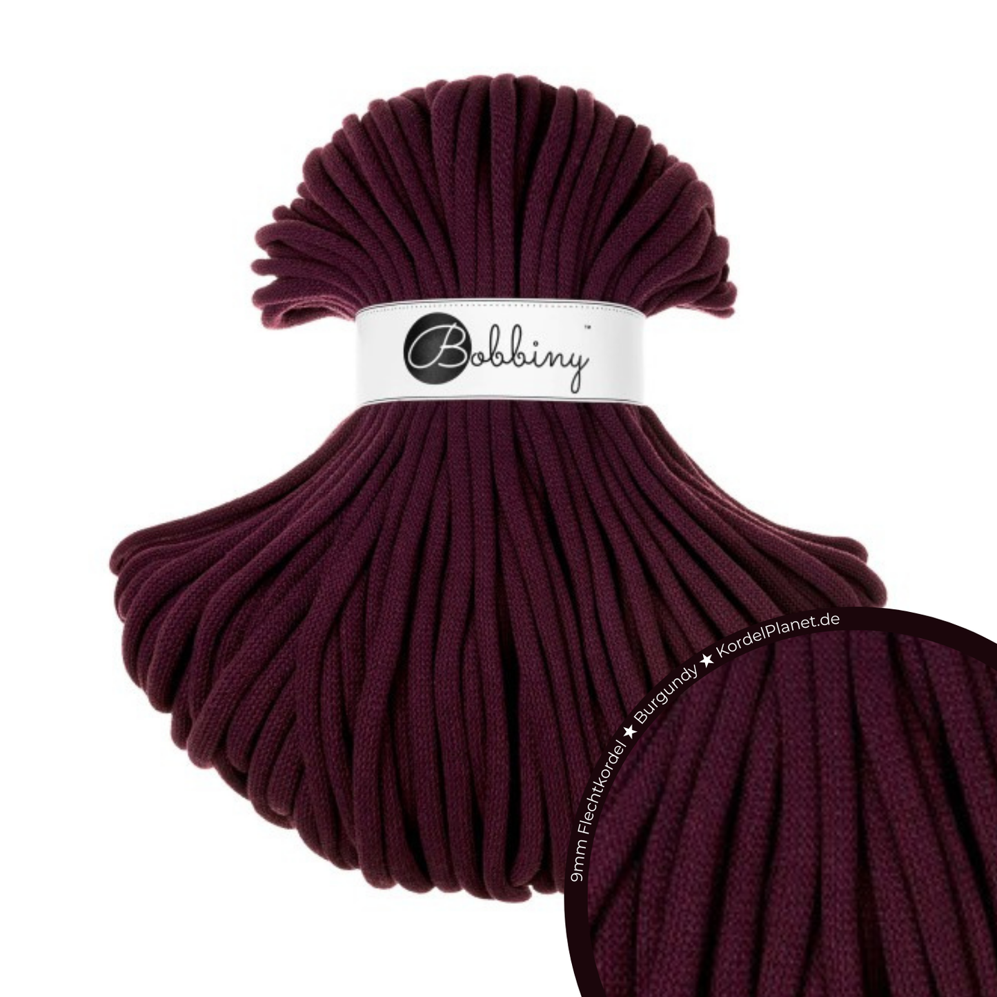 Bobbiny Flechtkordel Burgundy Ø 9 mm