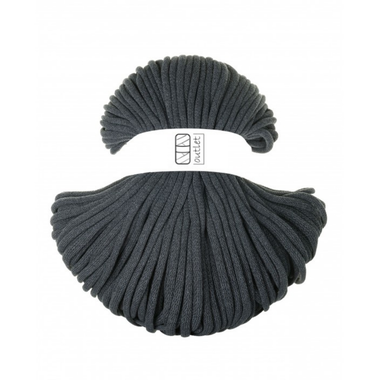 OUTLET Jumbo-Soft Flechtkordel Charcoal Ø 8 mm
