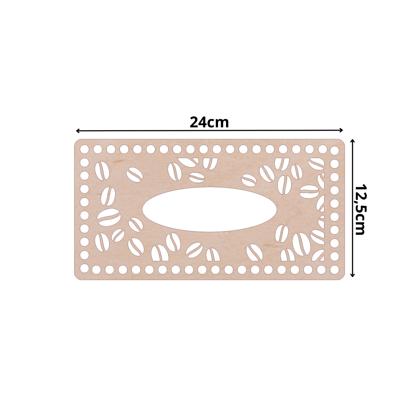 Holzdeckel Taschentücherbox 24x12,5 cm (Kaffee)