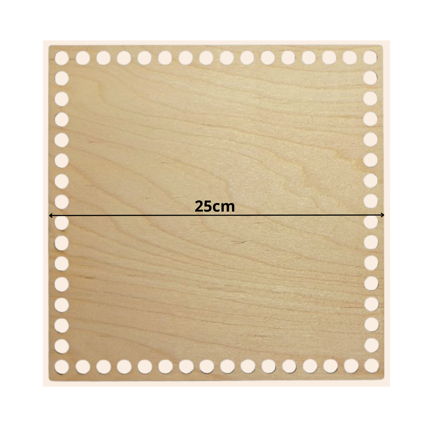 Korbboden für Häkelkörbchen quadrat 25x25 cm