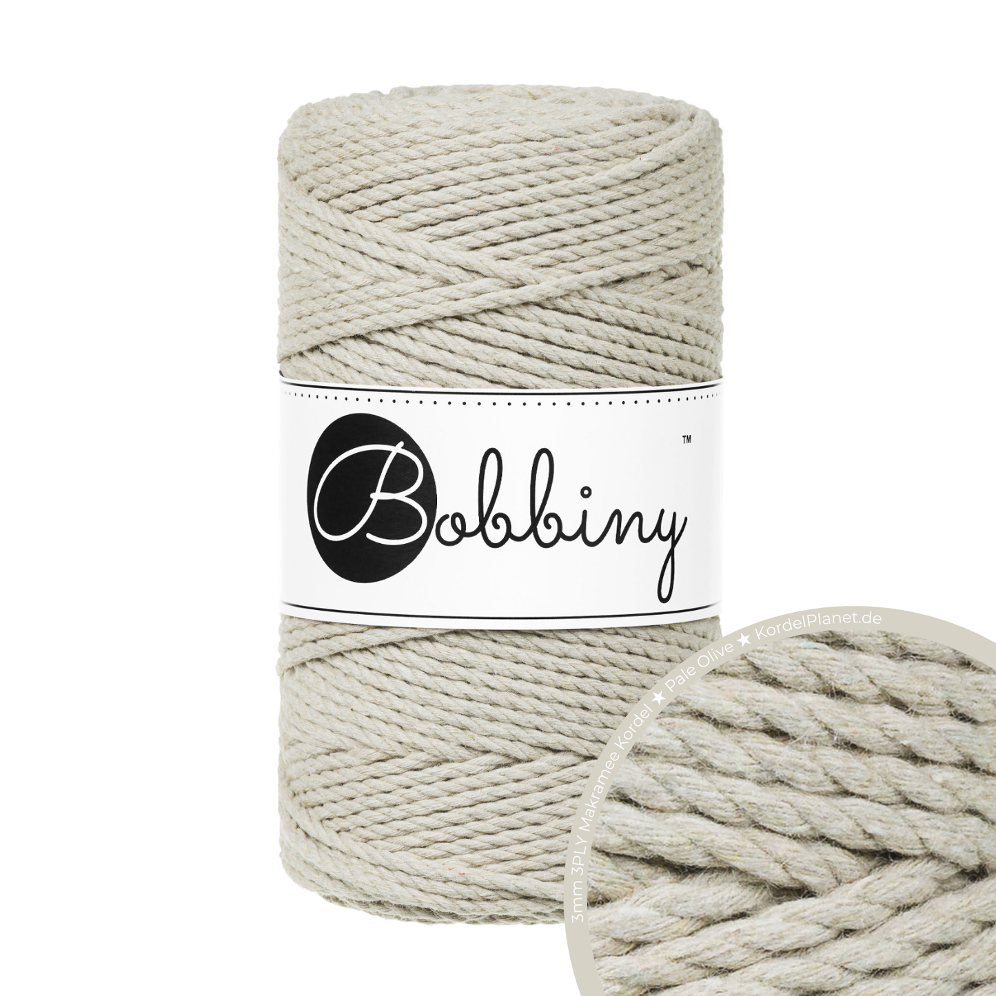 Bobbiny 3PLY Makramee-Kordeln Ø 3 mm 100m
