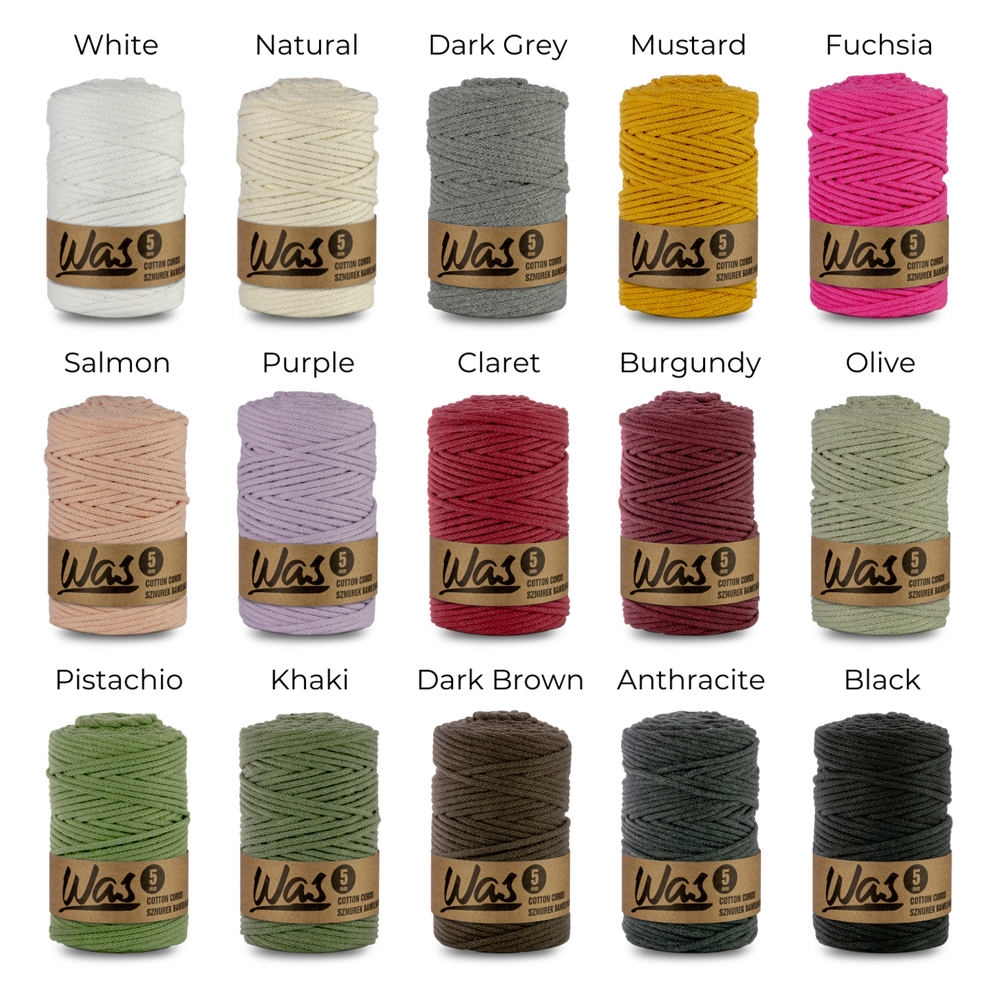 WAS Flechtkordel White (010) Ø 5 mm