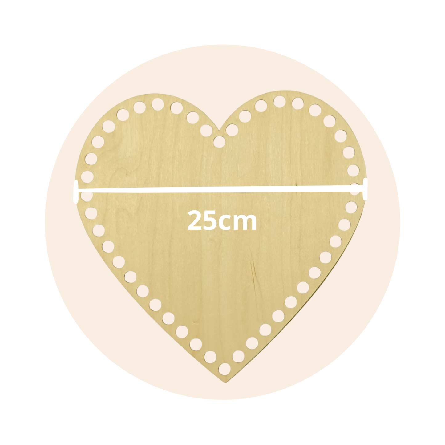 Korbboden für Häkelkörbchen herz Ø 25 cm
