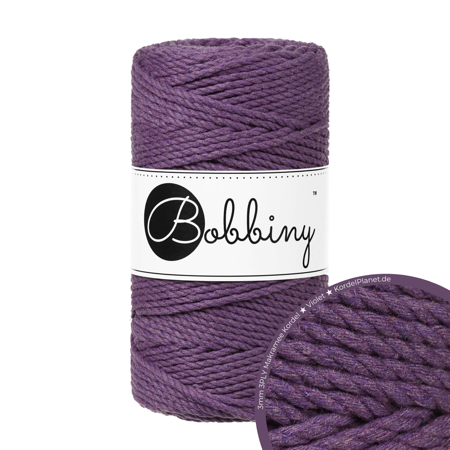 Bobbiny 3PLY Makramee-Kordeln Ø 3 mm 100m
