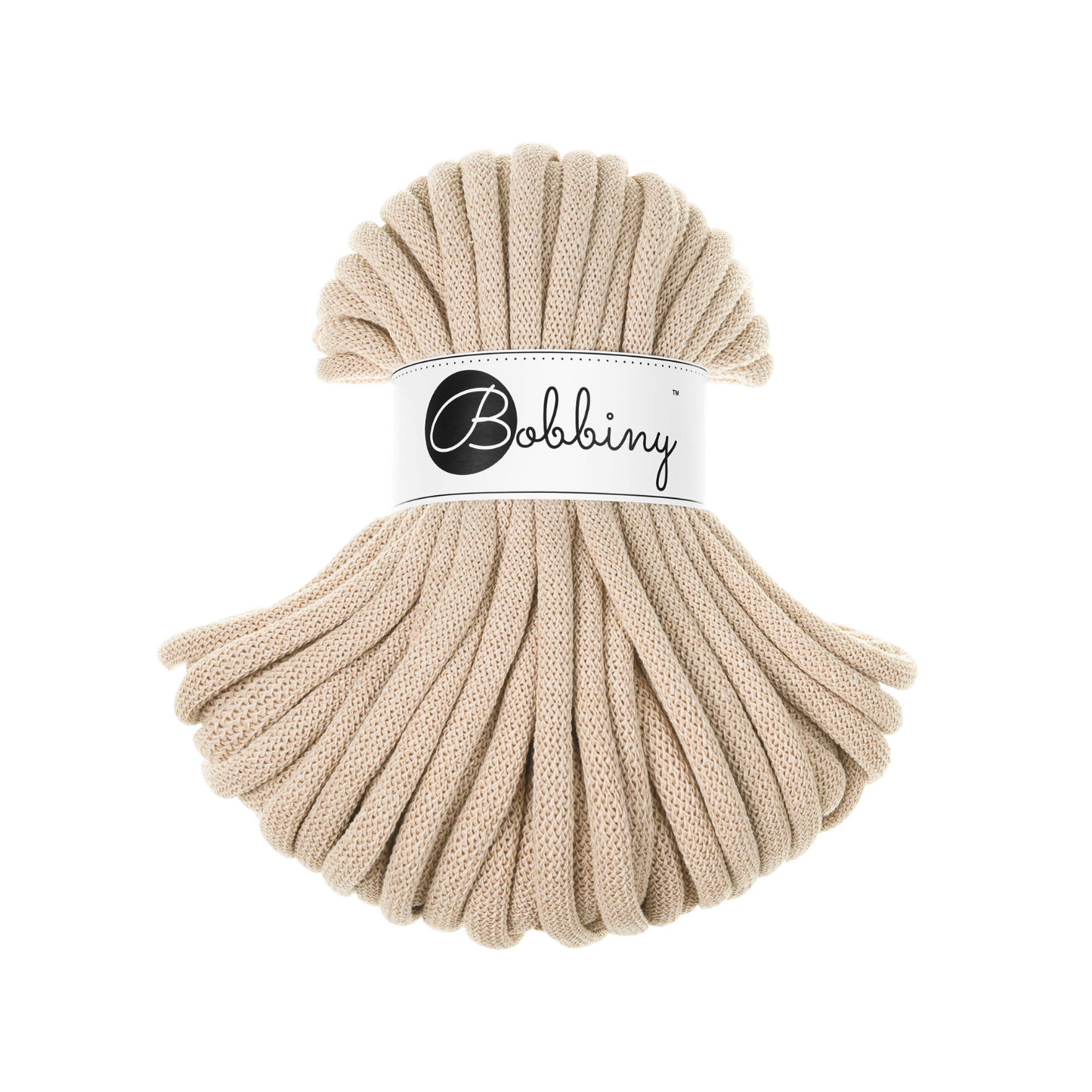 30 Meter - Bobbiny Flechtkordeln Warm Beige Ø 9 mm